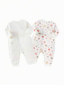 Baby Clothes Infant Rompers Sleepwear Newborn 2024 New Crawling Suits Two-Piece Set Cute