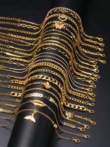 1 pièce Chaîne de cheville mode en métal avec pendentif délicat et rétro en forme de cœur papillon avec perles, strass et franges. Ensemble de plusieurs pièces pour plage, vacances, festival, rendez-vous, cadeau, port quotidien. Saint-Valentin, Mère, Fête des Mères, Cadeau