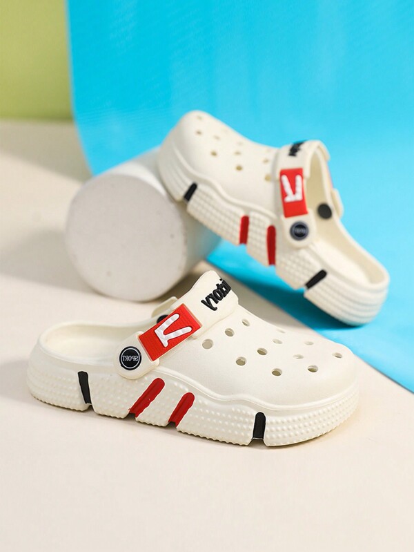 Kids' Breathable Hollow Out Sandals, Simple & Lightweight Beach Slippers, & Durable Anti-Skid Shoes For Youth Size