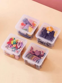 1pc/2pcs Hair Accessories Storage Box, One-Size Fits All Hair Band, Clip, Jewelry Box, Girls Hair Ornament, Festival Gift Storage Box, Gender Reveal Party, Perfect For Birthdays, Weddings, Parties, The Perfect Gift For Colleagues, Friends, And Family, Back To School