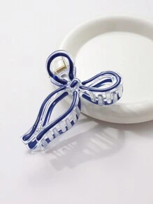 1pc Women's 11cm Elegant Ribbon Bow Plastic Drip Hair Claw Clip, Daily Wear Valentine's Day Valentines Hair Clips Hair Jaw Clip Hair Clamps Hair Clutch Hair Catcher Clip