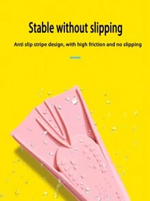 Diving Fins, Swimming Freestyle Breaststroke Special Training Adult Short Duck Shoes Silicone Diving Snorkeling Equipment, Bring You A Pleasant Swimming Experience, Beach Essentials, Beach Accessories, Pool Float - Blue - View 4