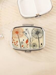 1 件便携式 2 隔层方形药盒收纳盒珠宝盒印花图案设计 | 整理和保护您的珠宝药盒 | 口袋或钱包必备品 | 送给家人、朋友、同事和爱人的完美礼物 | 生日、节日、旅行、毕业典礼和感谢礼物的理想选择 - 彩色 - 查看 11