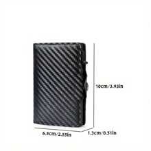 Blocarea pop-up-ului Portofele cool cu design portofel de carbon Compact pentru depozitare sigură Suport card Portofel Suport card de vizită Suport card de credit pentru bărbați Mini portofel Portofel cu card Portofel Rfid