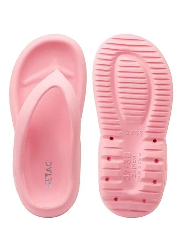 CHANCLAS MUJER, SANDALIAS EVA Flip Flop Suela Antiderrapante PANTUNFLAS, Pata de gallo Suela gruesa Plataforma impermeables Casuales Playa Baño. - Rosa - Añade 3
