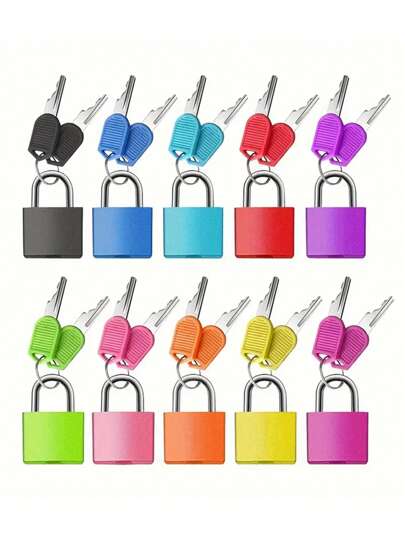 2/5/10pcs,Padlock Small Padlock With Key For Luggage Lock, Outdoor Camping Tour Key Lock,Bicycle Lock, Backpack, Gym Locker Lock, Suitcase Lock, Copper Core Padlock,Classroom Matching Game And More