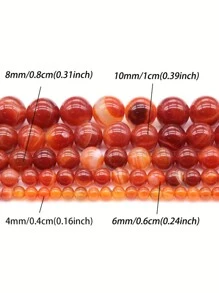 1pc Natural Stone Red Carnelian Striped Agate Beads For Jewelry Making DIY Bracelets Necklace 4/6/8/10mm