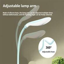 Lámpara de mesa LED linda con diseño de gato animado - Ajustable, luz nocturna recargable USB con luz blanca cálida segura para los ojos - Azul - Ver 9