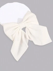 1pc White Bow Decor Alligator Hair Clip For Daily Life Cute - White - View 1