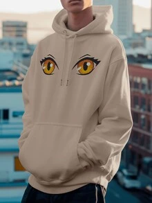 Men Hoodies - 卡其色 - 查看 2