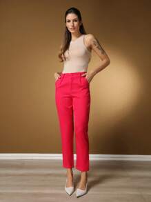 Calças femininas/calça alfaiataria/ calça básica / calça elegante/ calça skinny/ calça blogueira/calça da moda - Fúcsia - Visão 2
