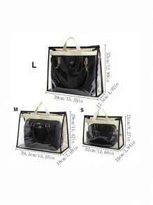 1pc Transparent Large Capacity Portable Storage Bag - High Quality Dust-Proof Hanging Bag, Saves Closet Space, Convenient For Storage And Organization, Each Bag Is Easy To Carry, Minimalist Transparent Handheld Storage Bag, Dust-Proof And Moisture-Proof Storage Bag, Multi-Functional Wardrobe Bag - Beige - View 6
