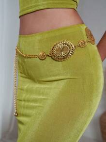 1pc Women's Bohemian Style Vintage Metal Waist Chain Halloween Summer, School Fall, Autumn, Halloween