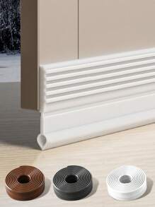 100 cm Forme de goutte d'eau Bande d'étanchéité de joint de porte Bande d'étanchéité de fond de porte sans couture auto-adhésive avec motif anti-dérapant, design d'isolation acoustique pour la porte du bas de la pièce