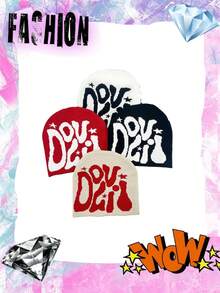 時尚編織無邊帽適用男女外出活動Y2k嘻哈哥特風格騎行四季通用 - A - 查看 7