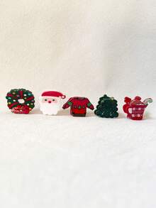 Bộ 5 phụ kiện tóc hình bông tuyết cây thông Noel cho nữ (Kẹp áo len, dây buộc tóc, kẹp tóc) Tai hươu - Nhiều màu - Xem 6