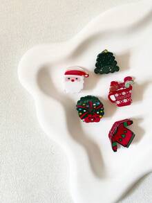 Bộ 5 phụ kiện tóc hình bông tuyết cây thông Noel cho nữ (Kẹp áo len, dây buộc tóc, kẹp tóc) Tai hươu - Nhiều màu - Xem 4