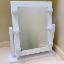 Hollywood Makeup Mirror With Lights, Vanity Mirror With 6 LED Bulbs, Light Up Mirror For Dressing Table, 360° Rotation, Touch Control - White - View 5