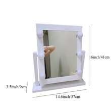 Hollywood Makeup Mirror With Lights, Vanity Mirror With 6 LED Bulbs, Light Up Mirror For Dressing Table, 360° Rotation, Touch Control - White - View 2