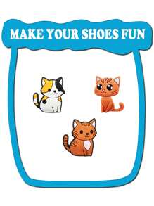 8 件装猫咪系列鞋饰，适用于木屐、凉鞋，PVC 材质，圣诞节、生日、派对、礼物鞋钉，适合青少年、男士、女士和成人，万圣节主题。