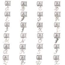 1pc Classic 26 Letters A-Z Italian Charm Links Fit 9mm Bracelet Stainless Steel Jewelry Making - Multicolor - View 2