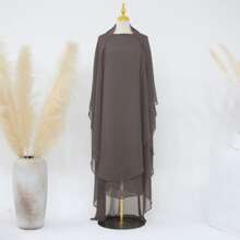 Khăn trùm đầu bằng vải voan hai lớp nâng cấp một màu trơn, phụ kiện abaya thời trang và khăn che mặt dài thanh lịch cho trang phục dự tiệc hàng ngày, khăn trùm đầu mềm mại, quần áo che mặt - Nhiều màu - Xem 20