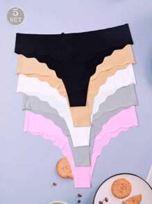 5pcs Women 5color Sexy G-String Underwear Lace Seamless Panties Thong Lingerie