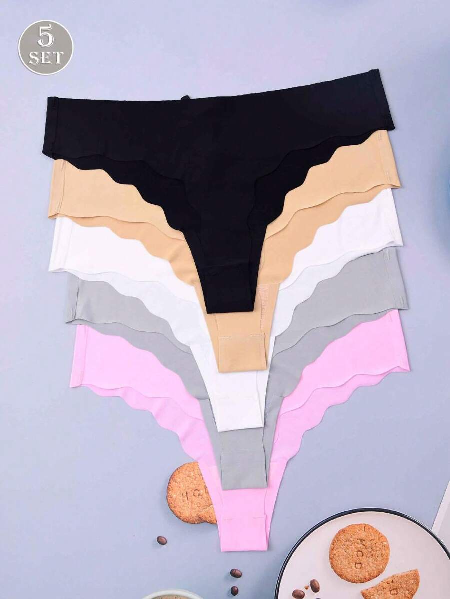 5pcs Women 5color Sexy G-String Underwear Lace Seamless Panties Thong Lingerie
