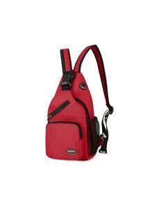 多口袋斜挎背包，休闲尼龙斜挎包，旅行徒步背包，带拉链肩带斜挎包腰包学生通勤带耳机孔礼物秋季圣诞包冬季圣诞礼物休闲度假趣味礼物侧腰包旅行必需品包夏季返校运动生活男士包腰包春季学校用品