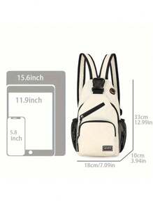 多口袋斜挎背包，休闲尼龙斜挎包，旅行徒步背包，带拉链肩带斜挎包腰包学生通勤带耳机孔礼物秋季圣诞包冬季圣诞礼物休闲度假趣味礼物侧腰包旅行必需品包夏季返校运动生活男士包腰包春季学校用品