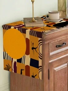 1入組非洲婦女大象和長頸鹿亞麻桌旗，適用於婚禮宴會裝飾，室內/室外家庭聚會/房間裝飾禮品，咖啡桌/鞋櫃/餐桌杯墊/蓋子 - 彩色 - 查看 6