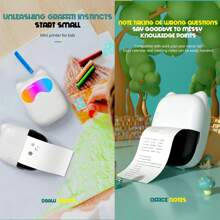 Sticker Printer - Mini Thermal Printer With LED Light, 57MM Sticker Maker Machine, Portable Wireless Pocket Phone Printer For Anatomy Flashcards, Journal, Notes, Kids Gift, Receipts - C37 Printer With 1Rolls Paper Inside - View 5