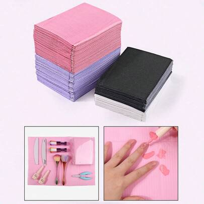 klimonla 50 khăn lau bàn làm móng dùng một lần 13"X18" - Yếm nha khoa 3 lớp chống thấm nước cho bệnh nhân - Vật dụng che khay nha khoa hoặc y tế và che bàn làm móng