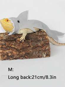 1pc Grey Felt Shark Lizard Costume For Pet Reptiles - Grey - View 9
