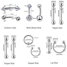 5PCS Professional Body Piercing Kit For Belly Button/Lip/Tongue/Eyebrow/Navel,Body Piercing Needle Tool Kits For Women Men - White - View 2