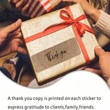 TYFYO 120 miếng giấy Kraft hình chữ nhật cảm ơn bạn đã đặt hàng Nhãn dán cho vật dụng kinh doanh nhỏ Nhãn dán niêm phong phong bì Trang trí gói quà, Giáng sinh - Nhiều màu - Xem 7