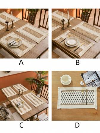 亞麻餐墊，廚房桌子餐墊粗野搭邊餐墊