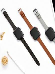 1pc Leather Watch Band For Women, Compatible With Apple Watch Bands Ultra/Se/8/7/6/5/4/3/2/1, Lim Waist Design, Sizes 38/40/41/42/44/45/49mm