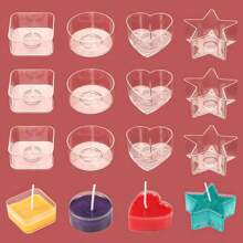 45 Stücke Wertpackung von Diyclan Transparenten Kunststoff Tee Wachs Tassen Herstellung Behälter mit mehreren Formen für künstlerische Kreationen