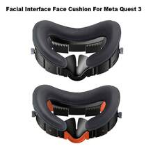 1入組舒適的VR面部接口墊，適用於Oculus/Meta Quest 3，具有可調節的PU皮革替換泡沫支架和防漏鼻護墊，適用於Quest 3 VR配件，是聖誕節/生日/萬聖節/朋友的禮物 - 彩色 - 查看 2