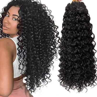 10/14/18/22 pulgadas Cabello natural rizo Gogo de ganchillo para color negro natural, rulos de playa de cabello de ganchillo, extensiones de cabello rizado sintético de ganchillo Go Go