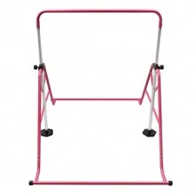 YUNRUX Gymnastics Horizontal Bars, Foldable Horizontal Bar Gymnastics Bar Training Equipment Outdoor Fitness Height Adjustable Pink - 玫紅色 - 查看 4