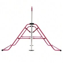 YUNRUX Gymnastics Horizontal Bars, Foldable Horizontal Bar Gymnastics Bar Training Equipment Outdoor Fitness Height Adjustable Pink - 玫紅色 - 查看 2