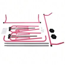 YUNRUX Gymnastics Horizontal Bars, Foldable Horizontal Bar Gymnastics Bar Training Equipment Outdoor Fitness Height Adjustable Pink - 玫紅色 - 查看 9