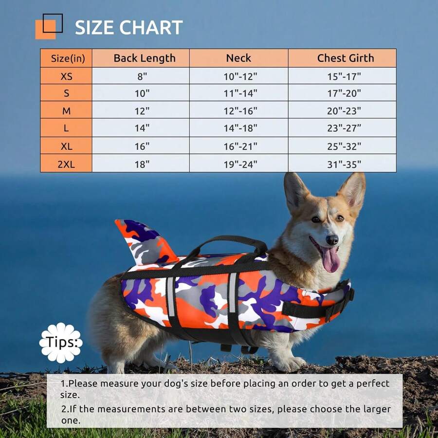 Dog Life Jacket Ripstop Pet Life Vest, Adjustable Camouflage Dog