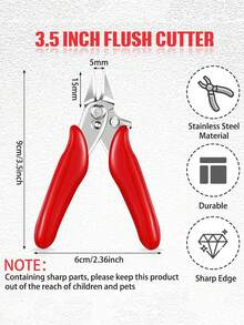 3.5-Inch Micro Cutter With Lock - Jewelry Small Snips, Soft Wire Cutter, Mini Flush Cutting Pliers, Diagonal Cutting Pliers, Small Cutting Side Snips Pliers, Diy Supply - Multicolor - View 2