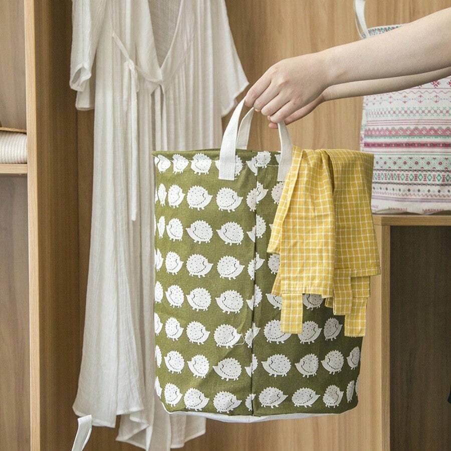 1pc INS Style Laundry Basket, Nordic Portable Storage Basket Foldable Handheld Organizer Box For Baby Toys - Multicolor - View 1