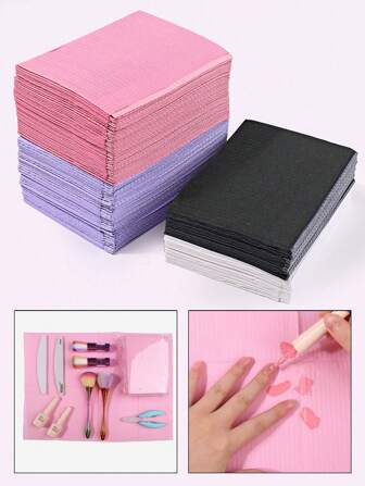 klimonla 50 st engångsdukar för nagelkonst, 13"x18" - 3-lagers vattentäta haklappar för patienter - Tandläkare eller läkare - Överdrag och nagelbordsöverdrag