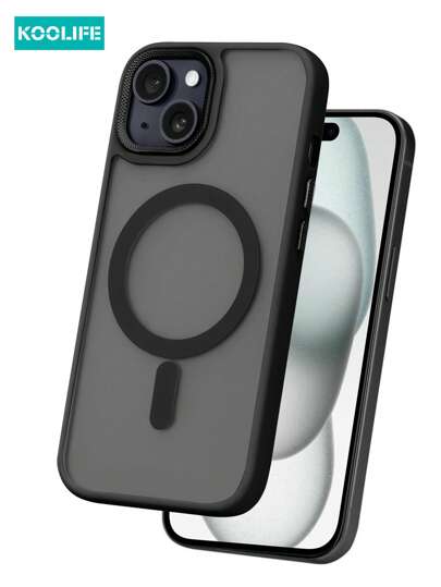 Koolife 1pc Magnetic Charging, Anti-Fall, Anti-Shock, Oil Spray Matte Skin Feel Phone Protective Case, Personalized Mirror Frame Design Large Camera Hole PC+TPU Phone Protective Case Compatible With Apple 17/17 Air/17 Pro Max/16/16pro/16plus/16promax/11/11pro/11promax/12/12pro/12promax/13/13pro/13promax/14/14plus/14pro/14promax/15/15pro/15plus/15promax And Galaxy S25Ultra/24Plus/23/Galaxy 22