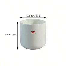 1pc Red Heart-Shaped Ceramic Mug, Bone China Coffee Cup, Lovely And Water Cup For Couples Back To School